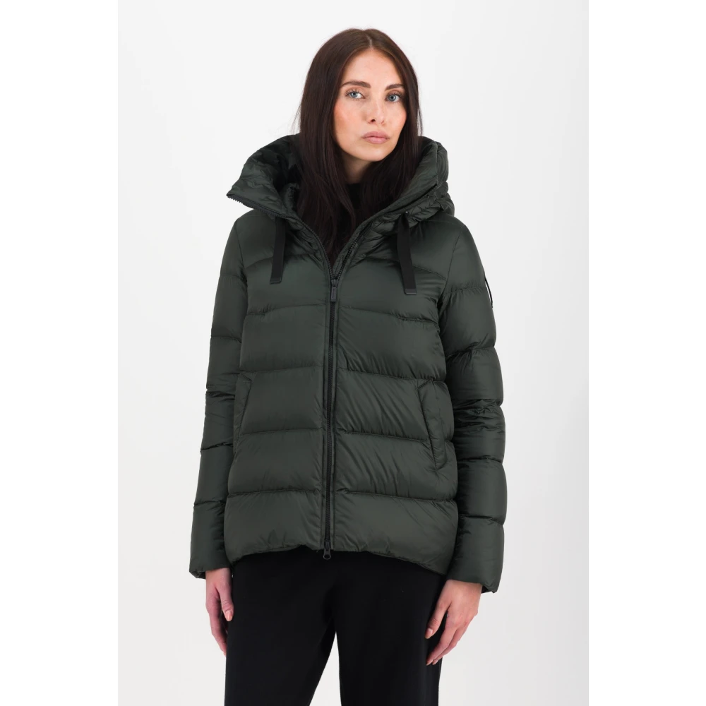 BomBoogie Dichte Nylon Donsjas met Capuchon Green Dames
