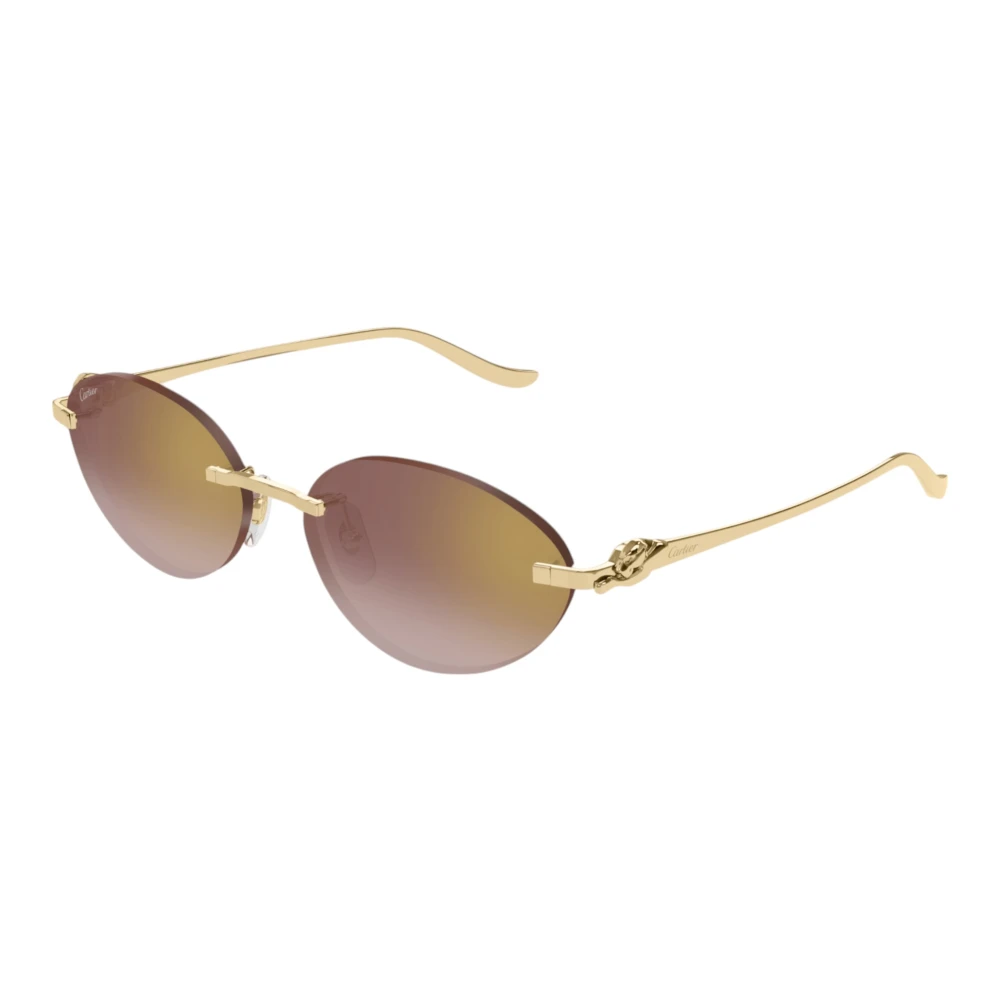 Cartier Women's Yellow Sunglasses, 58 Mm, Cat-Eye Rimless Glasses