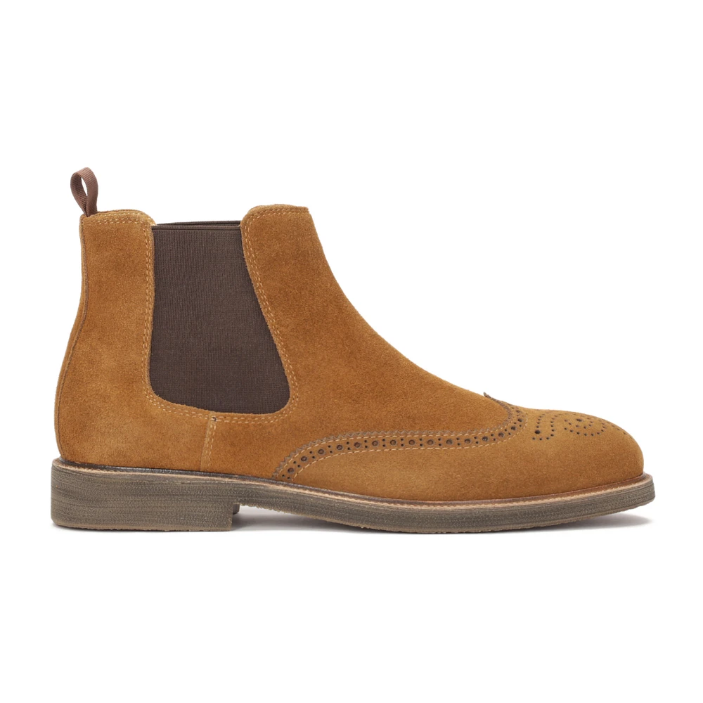 Kazar Bronsfärgade Chelsea-boots med Brogue dekoration Brown, Herr