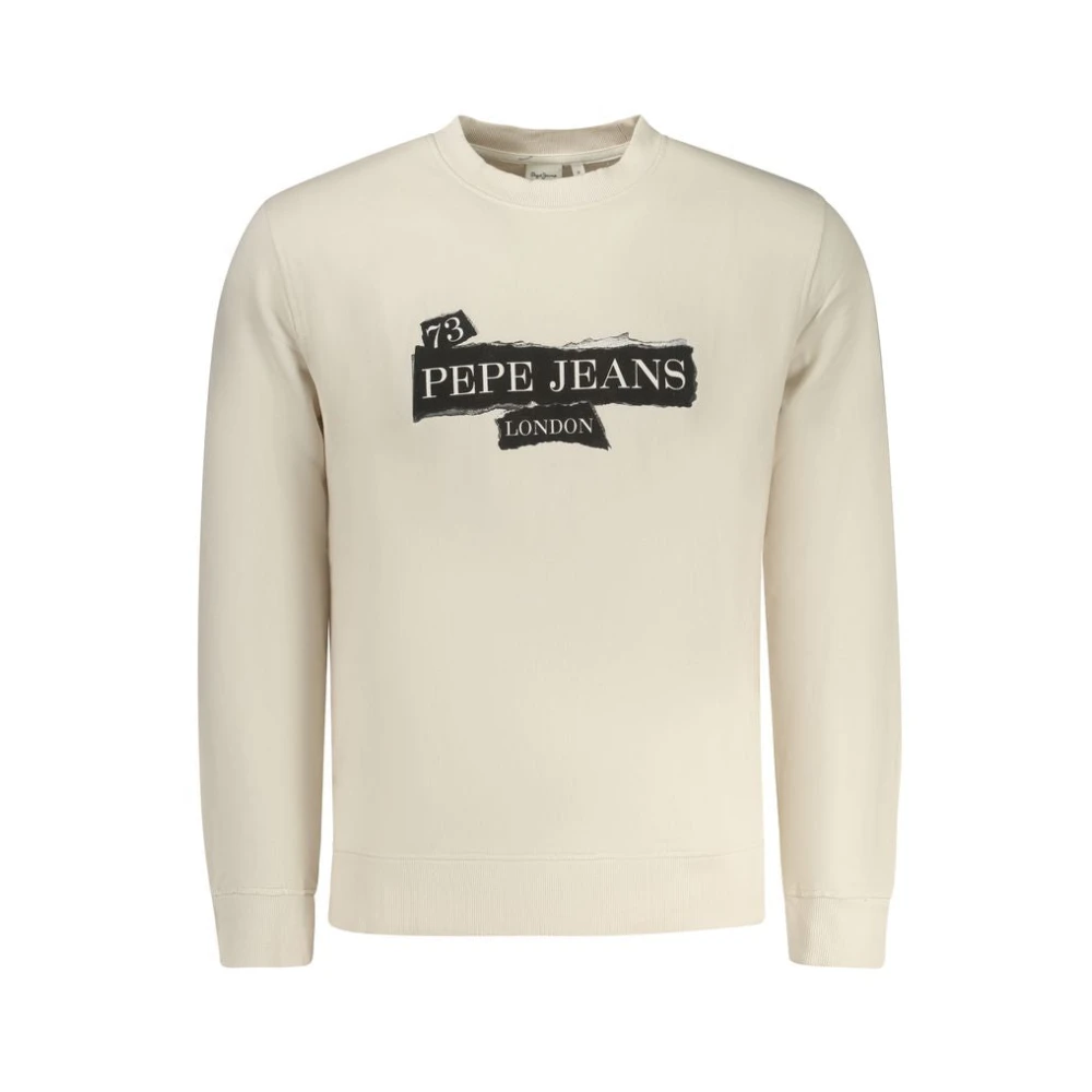 Pepe Jeans Men's Beige Sweatshirts, M, Cotton Sweatshirt