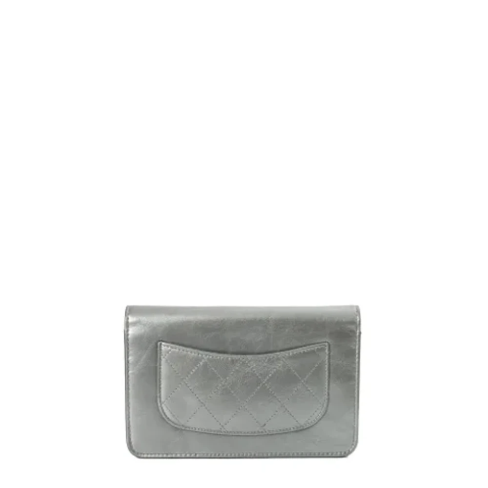 Chanel Vintage Pre-owned Leather wallets Gray Dames