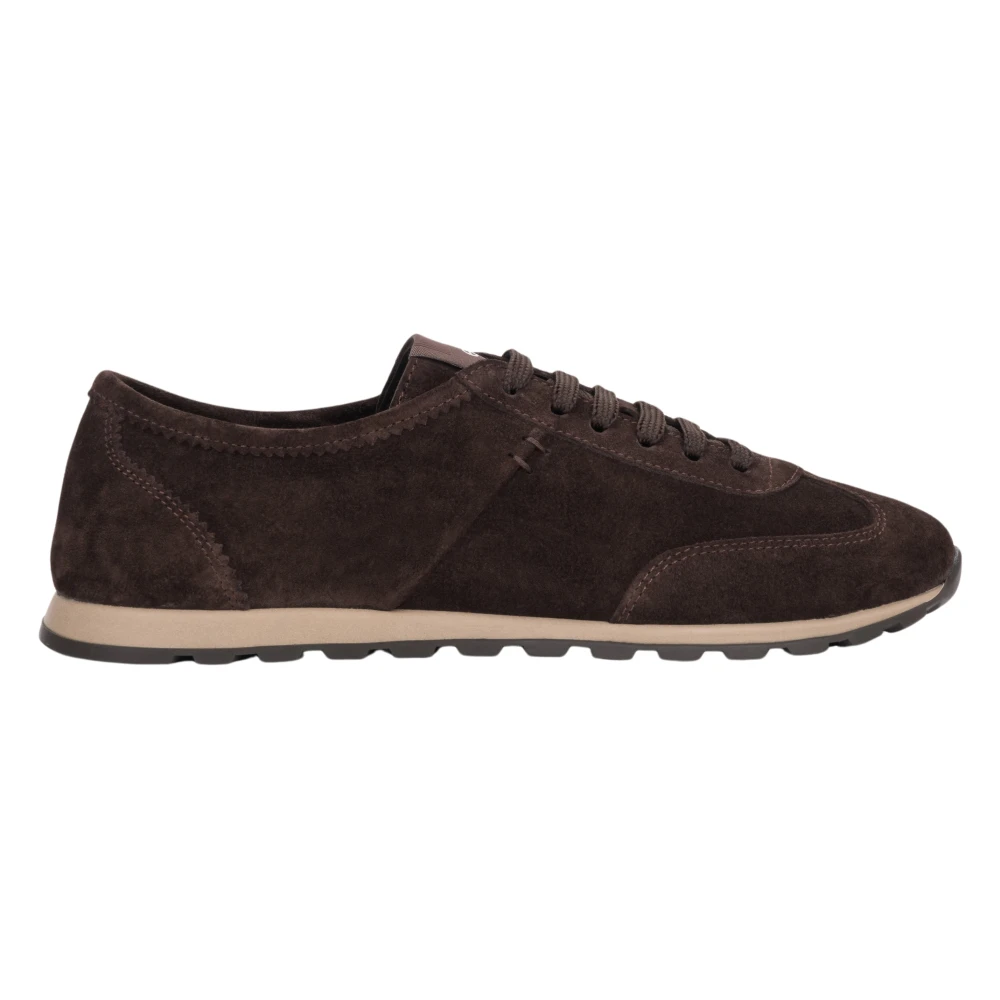 Estro Echte Velours Lage Sneakers Dames Schoenen Bruin