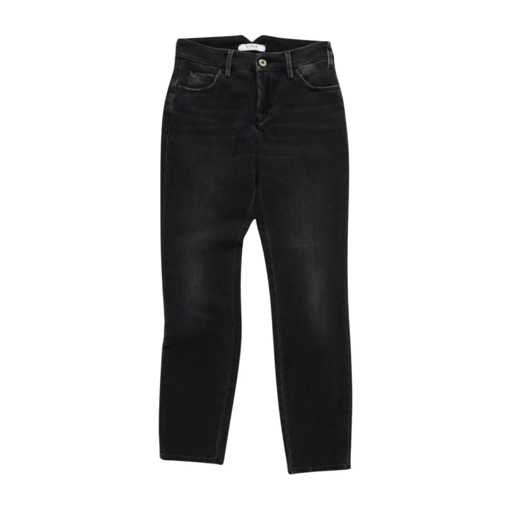 Cycle Zwarte Skinny Jeans met Vintage Wassing Black Dames