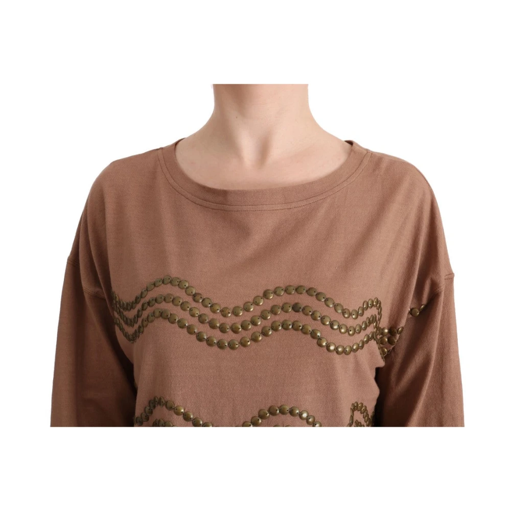 John Galliano Bruine katoenen trui met ronde hals Brown Dames