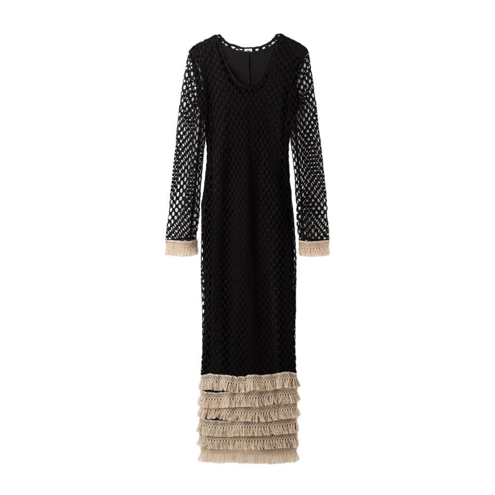 By Malene Birger Gehaakte Maxi Jurk By Herenne Birger Black Dames