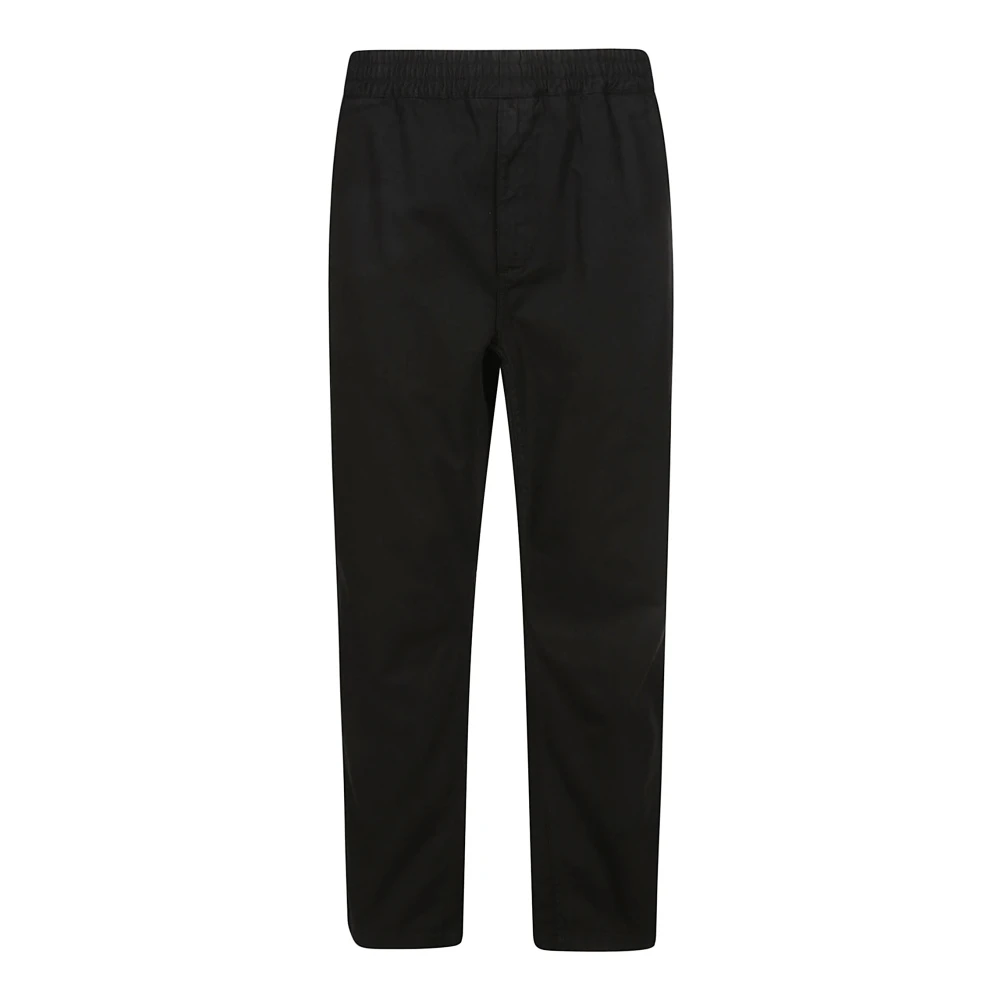 Carhartt Wip Men's Black Cotton Elastic Waist Pants With Pockets