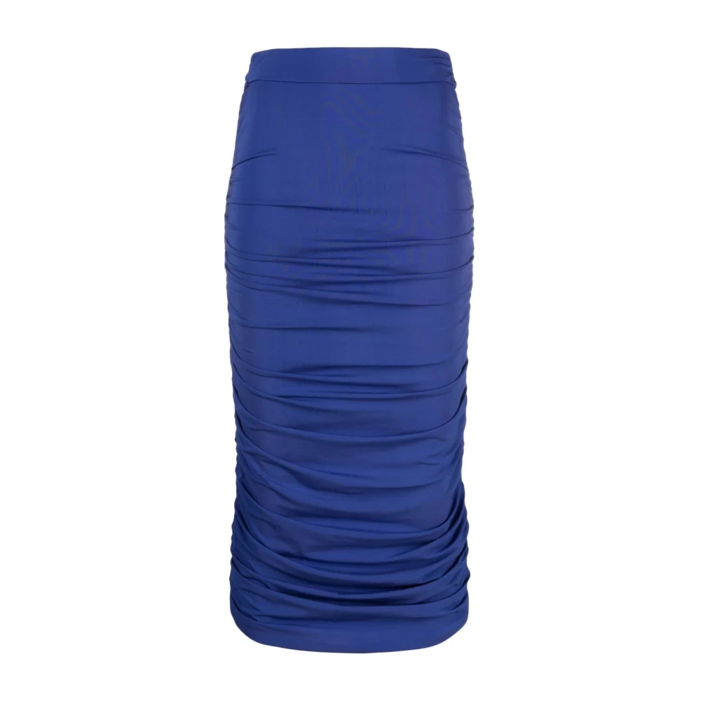 Andamane Elegante Paarse Midi Draped Rok Purple Dames