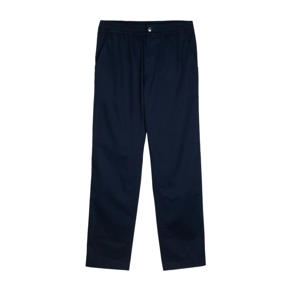 Maison Kitsuné Katoenen Straight Cut Casual Broek Blue Heren
