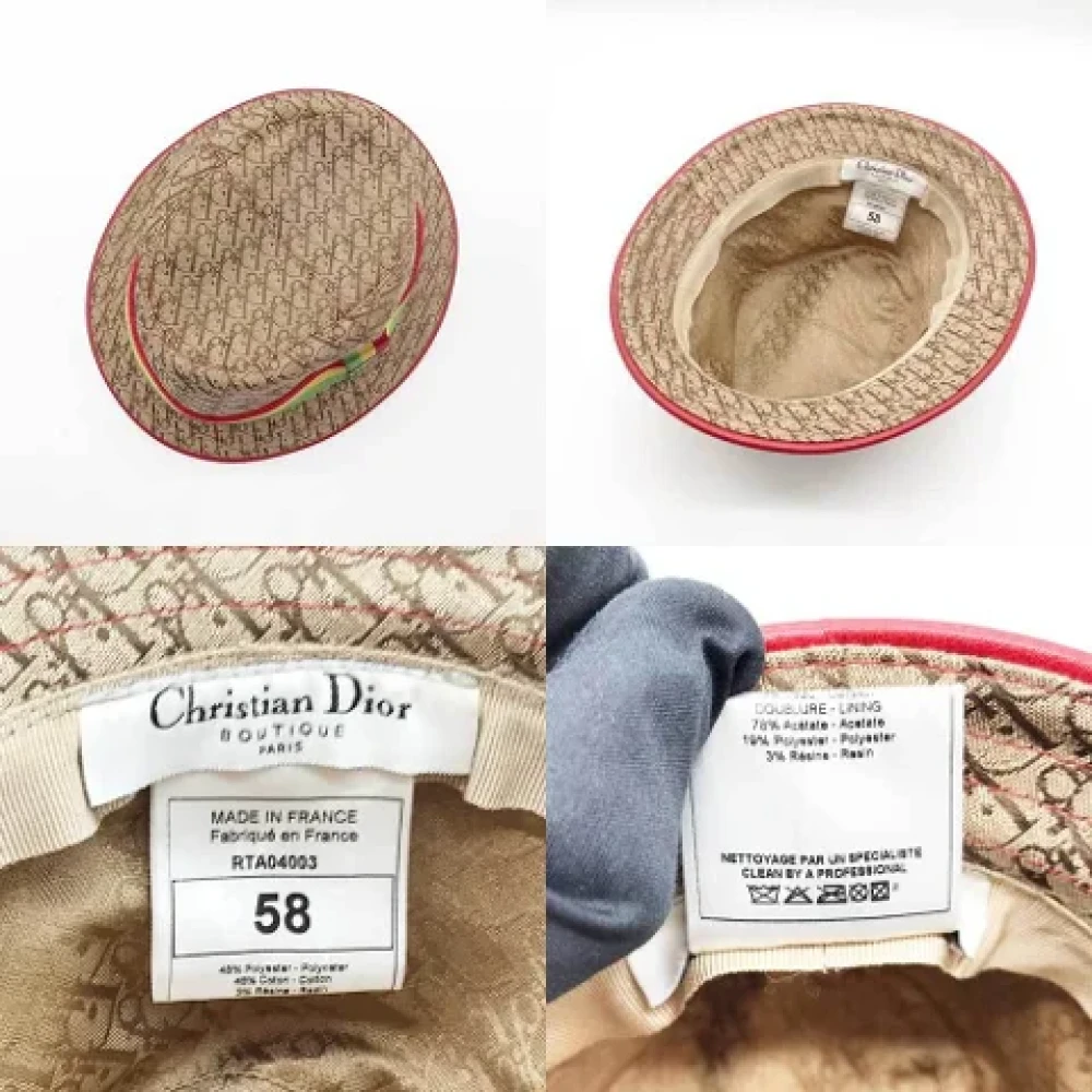 Dior Vintage Pre-owned Canvas hats Beige Dames