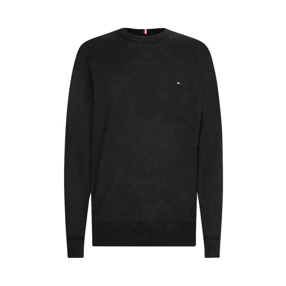 Tommy Hilfiger Svart Ekologisk Bomull Kashmir Tröja Black, Herr