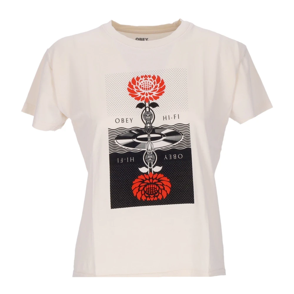 Obey Bloem Shepard Tee Dames T-shirt Beige Dames