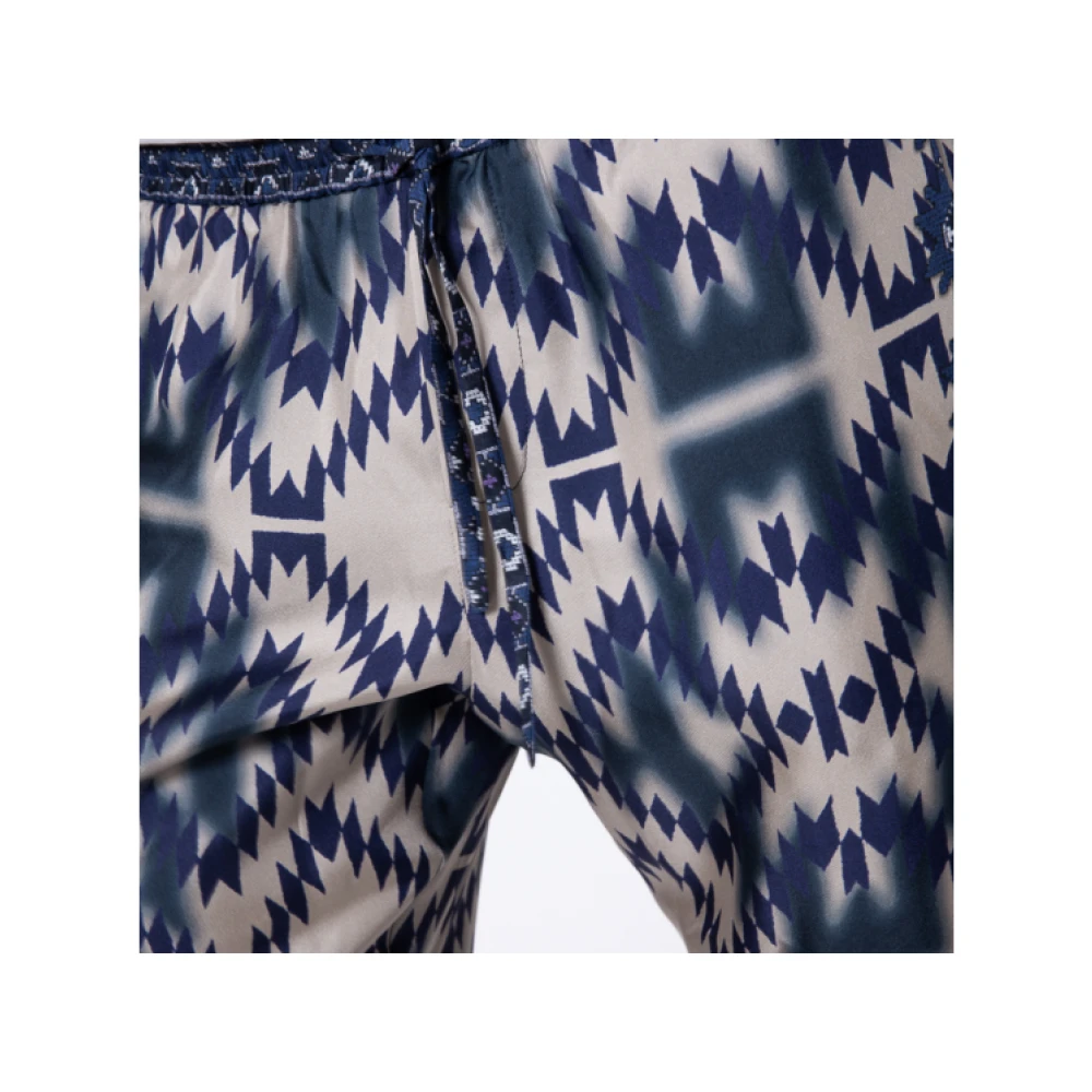 Pierre-Louis Mascia Geometrische wijde broek in blauw Multicolor Dames