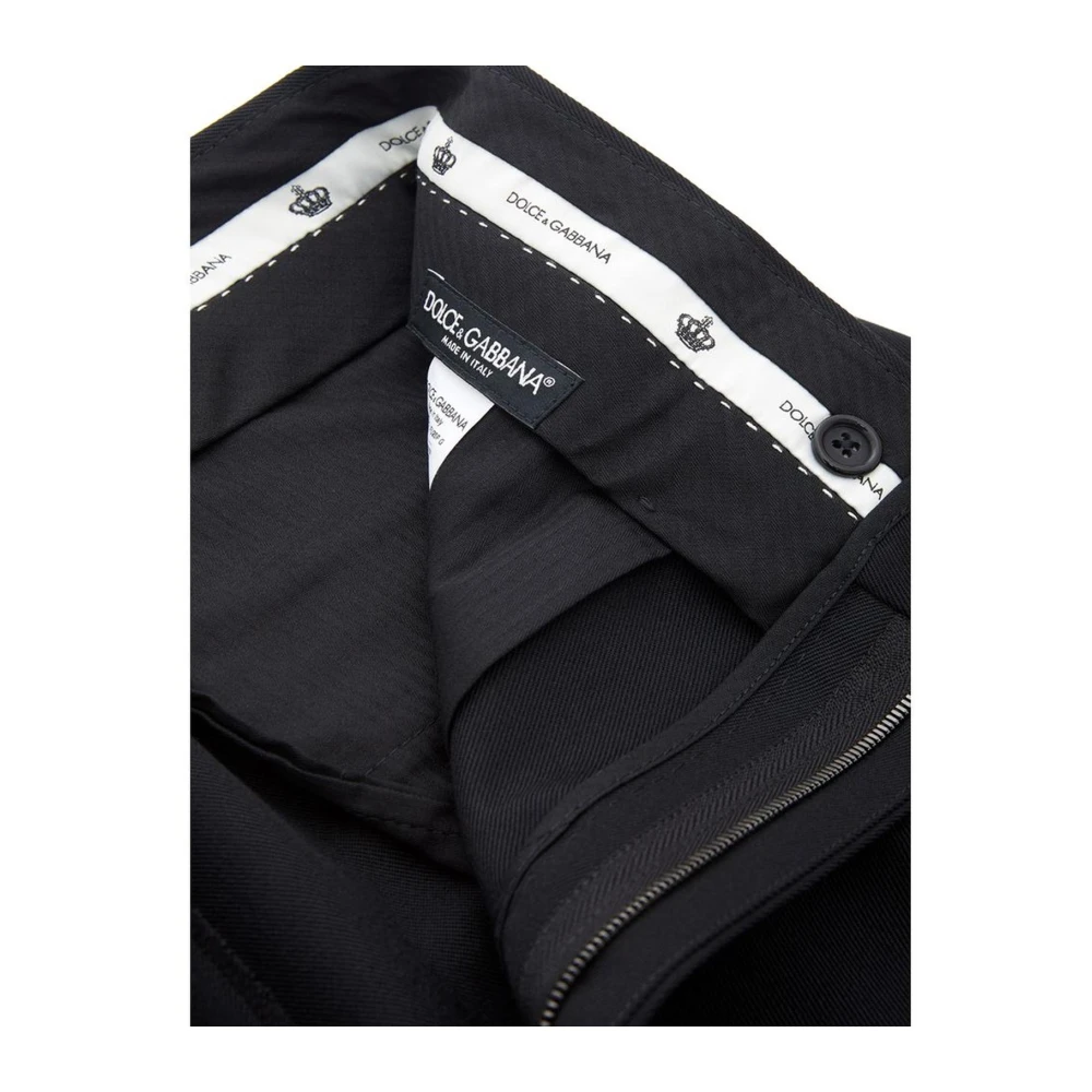 Dolce & Gabbana Zwarte Polyester Slim Fit Jeans Black Heren