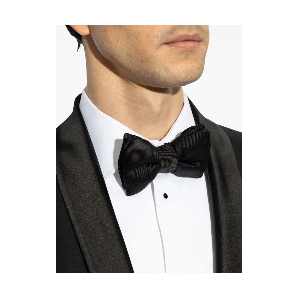Tom Ford Zwarte Gestructureerde Strik Black Heren