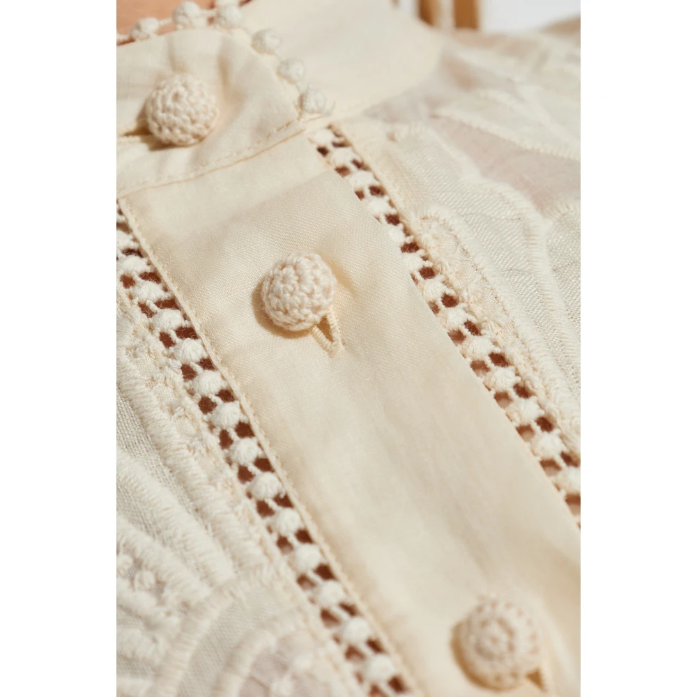 Zimmermann Jurk met riem Beige Dames