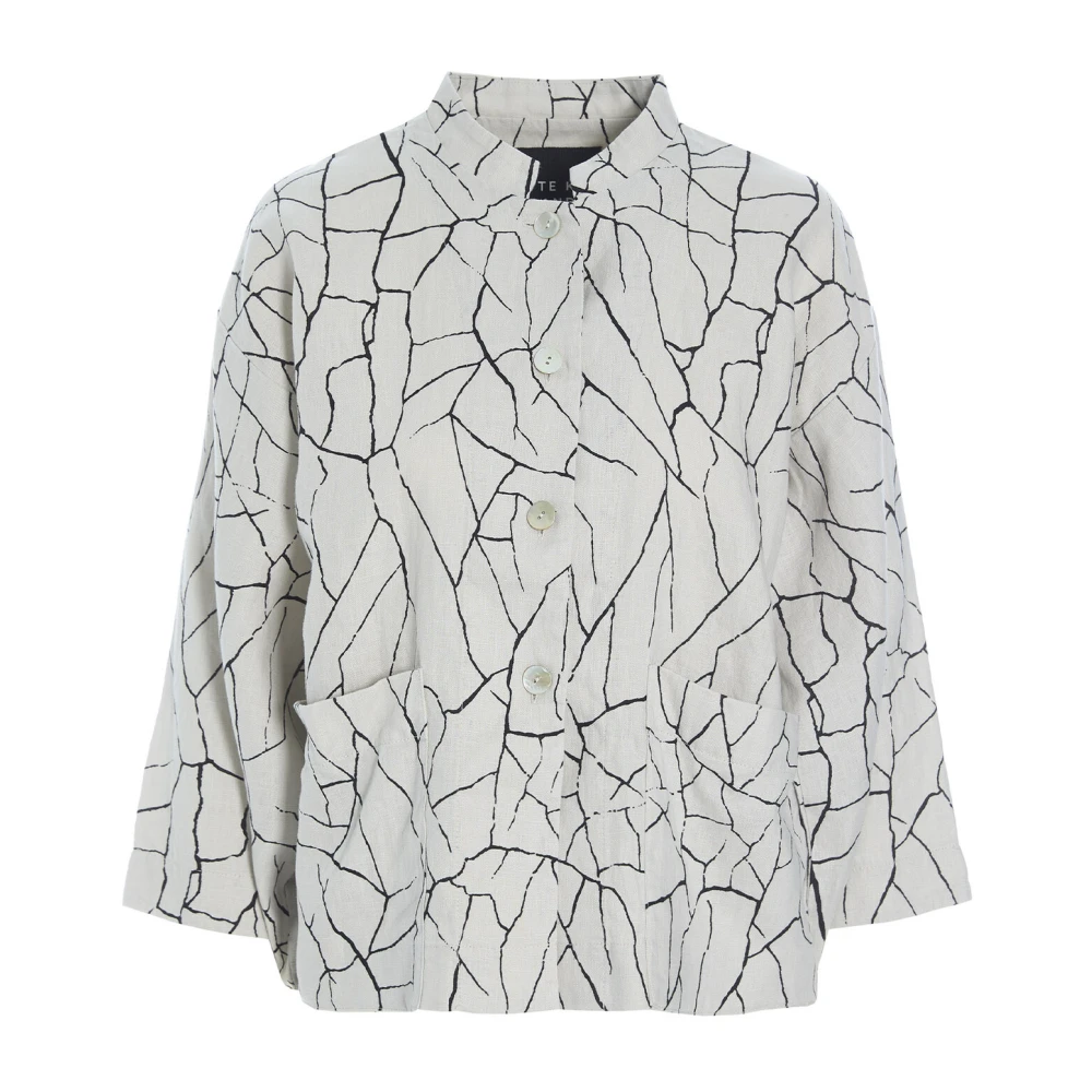 Bitte Kai Rand Craquelure Jas Ivoor Oosterse Stijl Beige Dames