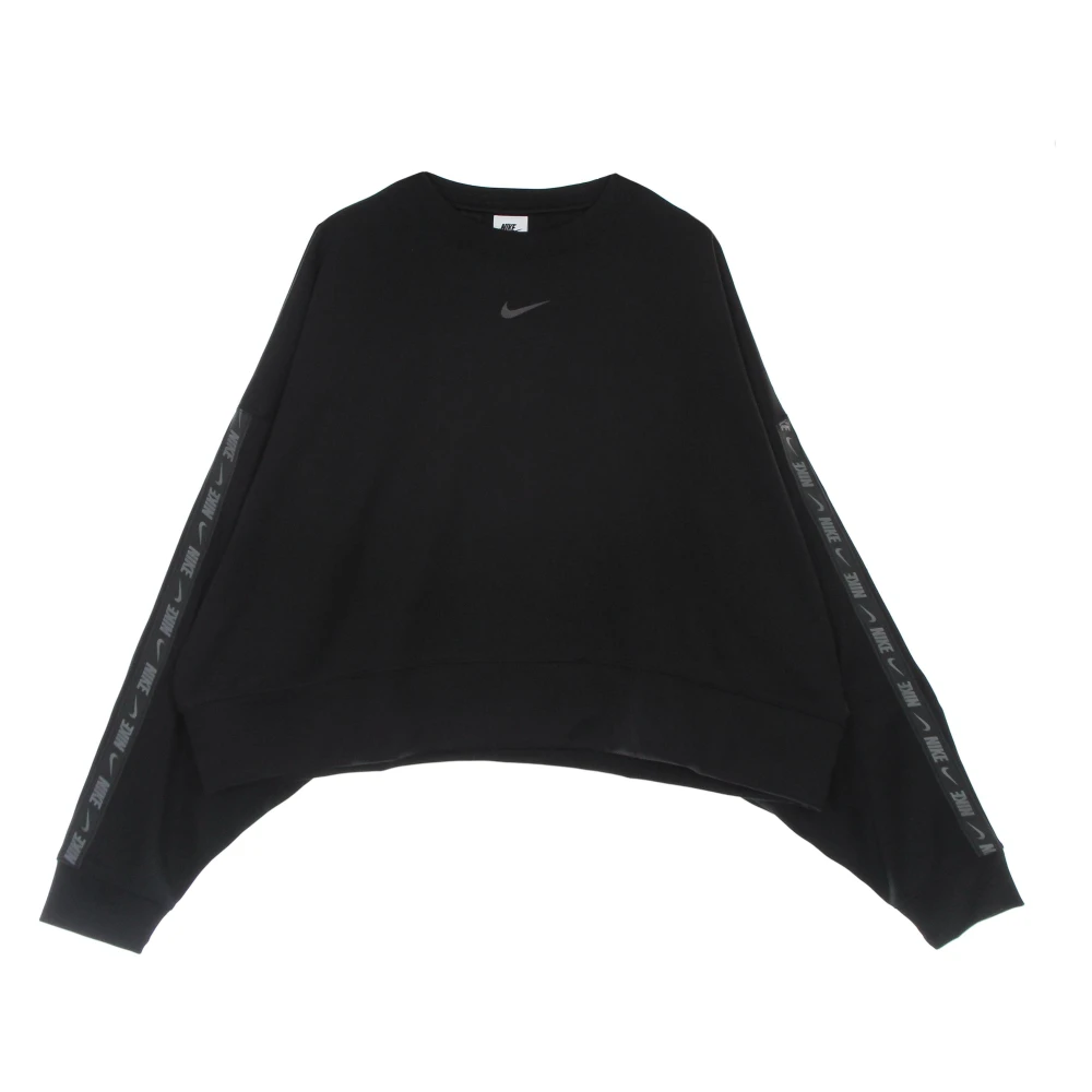 Nike Women's Black Long Sleeve Training Tops, L, Lightweight Crewneck Sweatshirt
