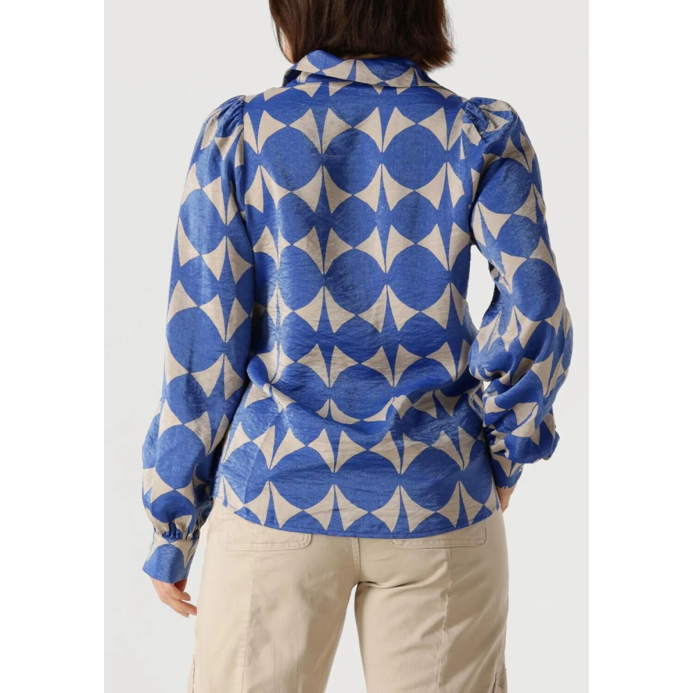 Summum Woman Blouse met twee tinten print Stijlvol veelzijdig Blue Dames