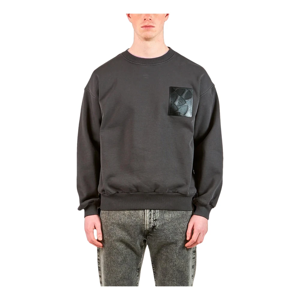 Philippe Model Grijze Katoenen Trui met Geribbelde Zoom Gray Heren
