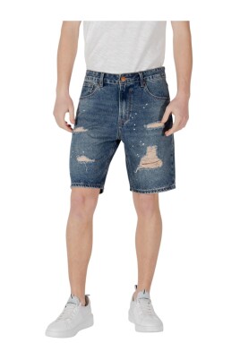 ripped-effect-cotton-shorts
