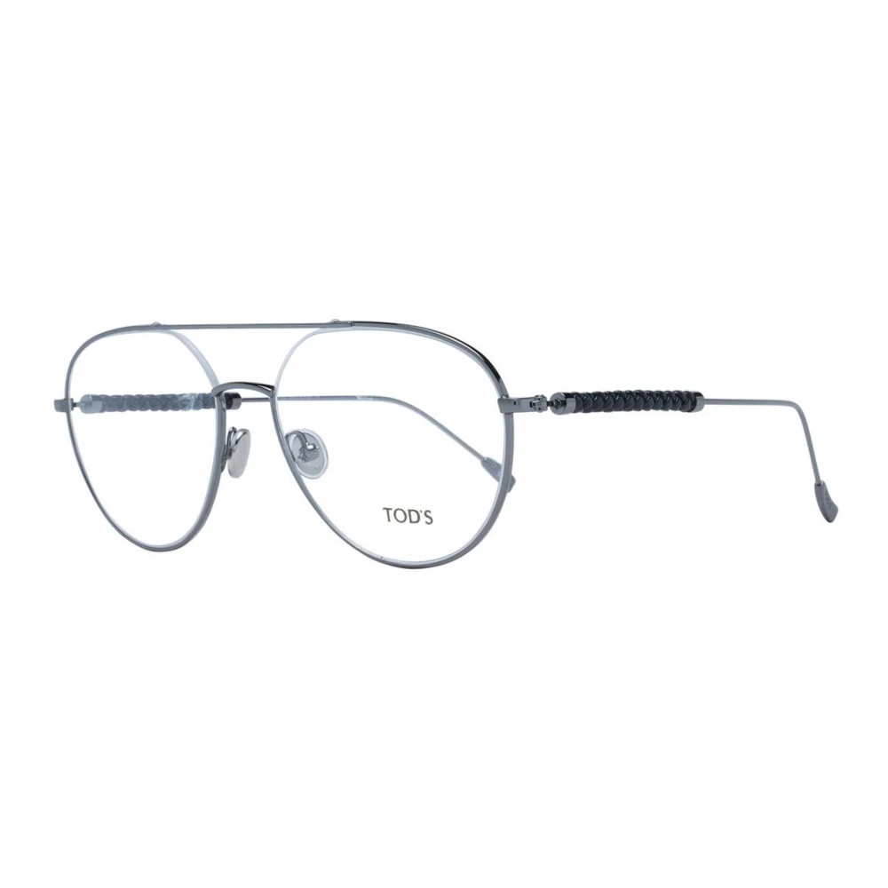 Tod's Men's Gray Aviator Metal Optical Frames