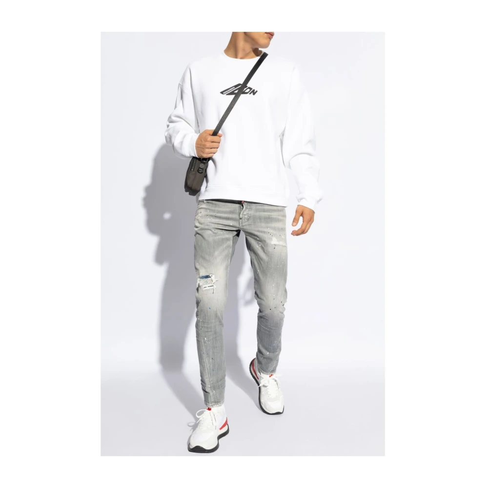Dsquared2 Witte Felpa Sweater Gebreide kleding White Heren