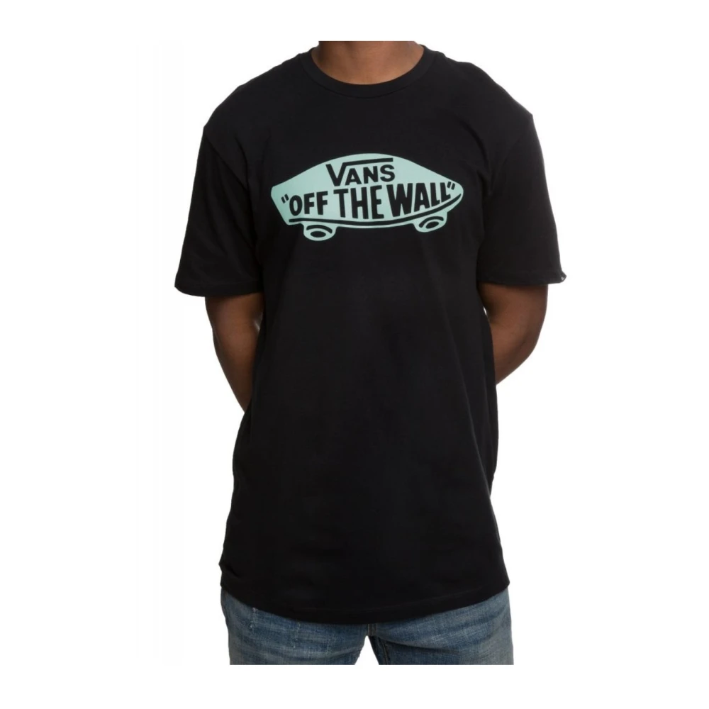Vans Zwart Logo Print Katoenen T-Shirt Black Heren