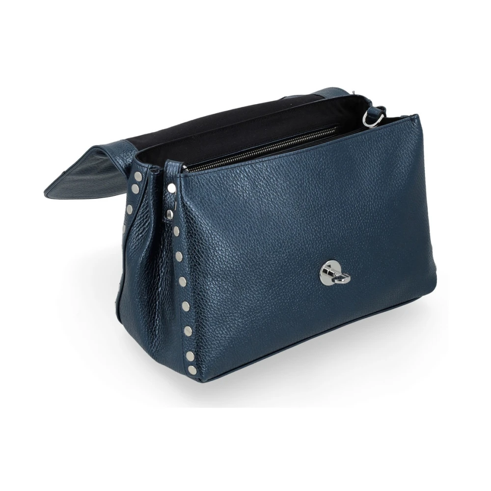 Zanellato Blauwe Metalen Dagelijkse Postina Tas Blue Dames