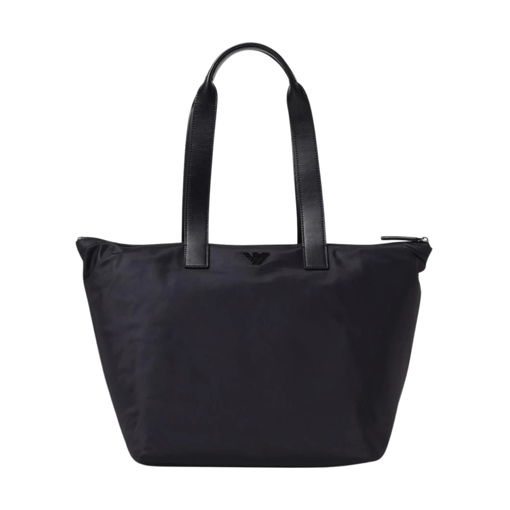 Emporio Armani Men's Black Versatile Tote Bag With Zip Closure