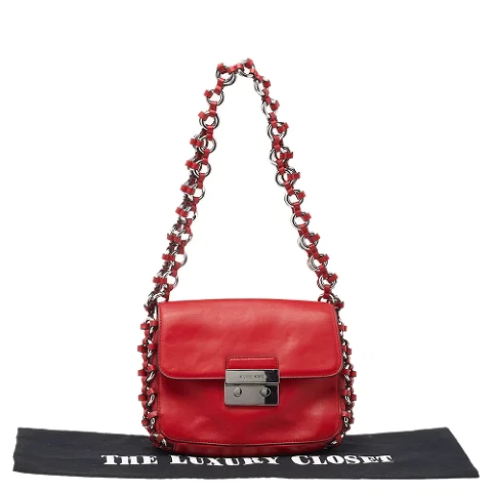Michael Kors Pre-owned Leather shoulder-bags Red Dames