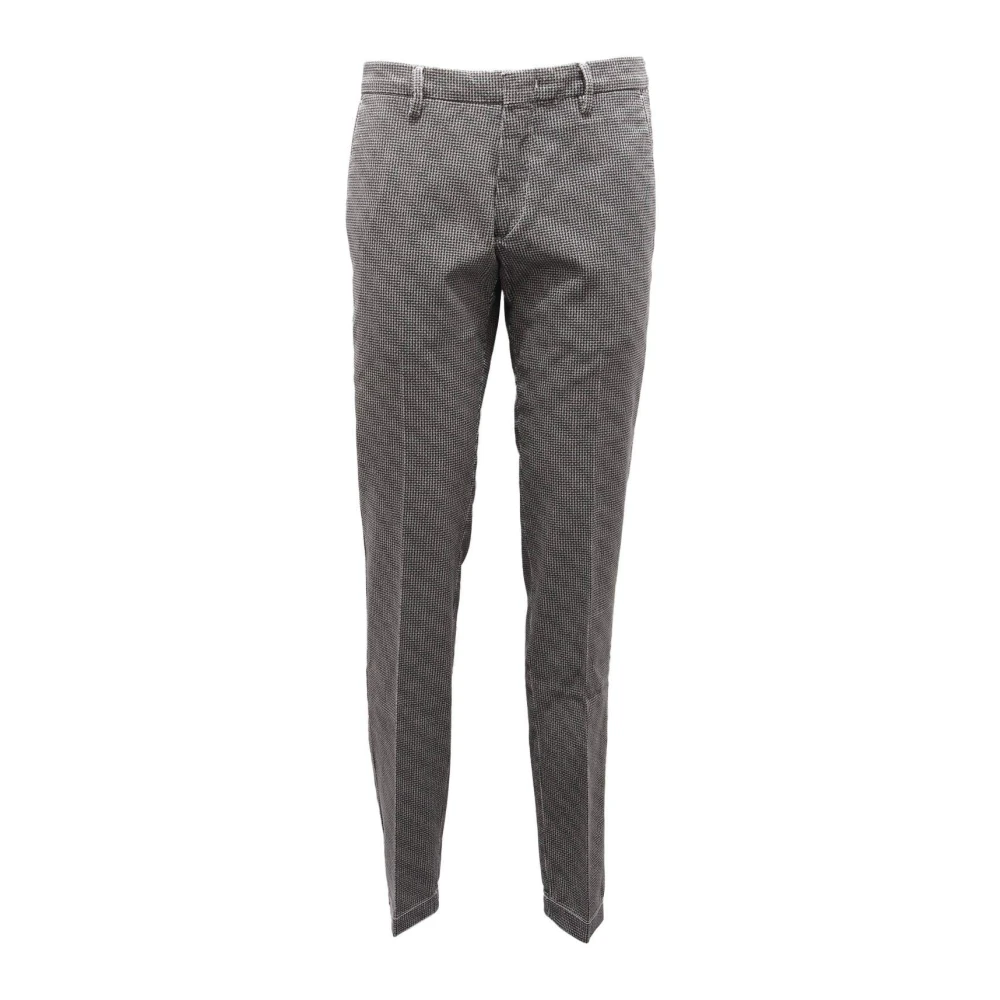 Michael Coal Men's Gray Slim-Fit Trousers, W42, Slim Fit Pied-De-Poule Trousers