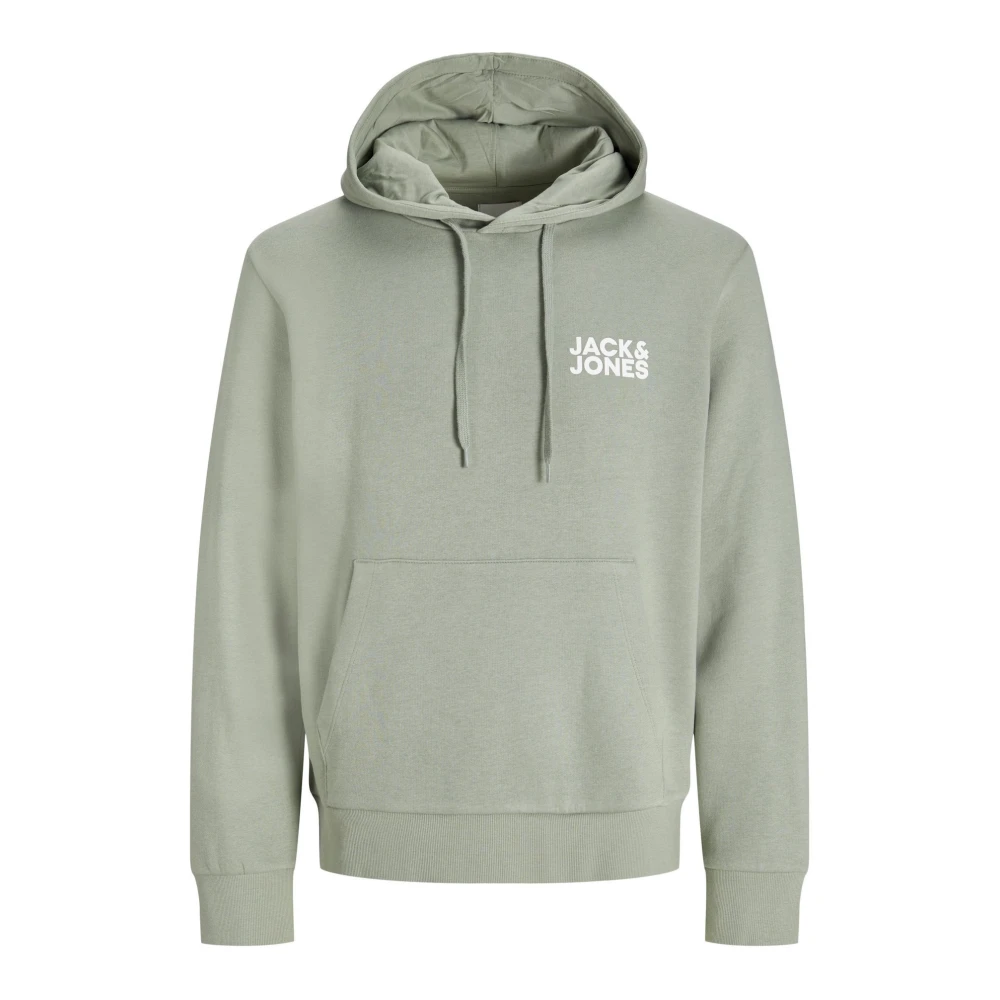jack & jones Logo Hoodie met Kangoeroezak Green Heren