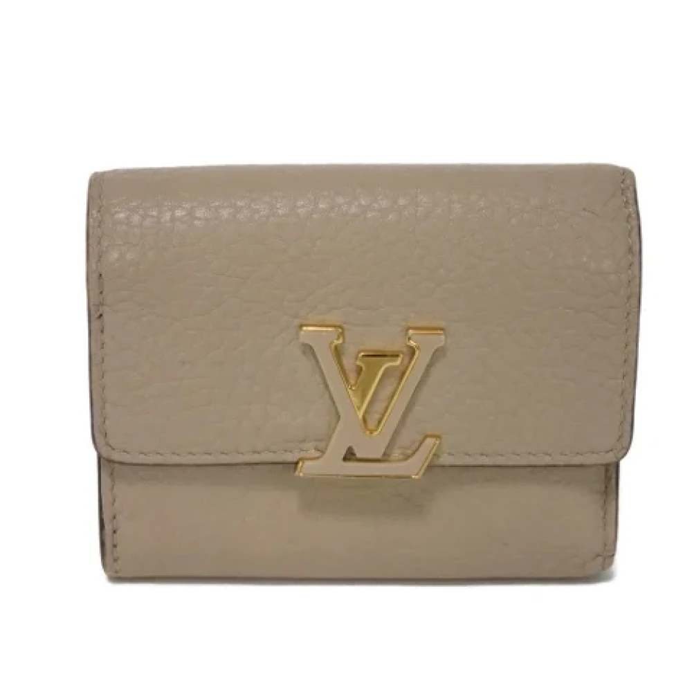 Louis Vuitton Vintage Pre-owned Leather wallets Beige Dames
