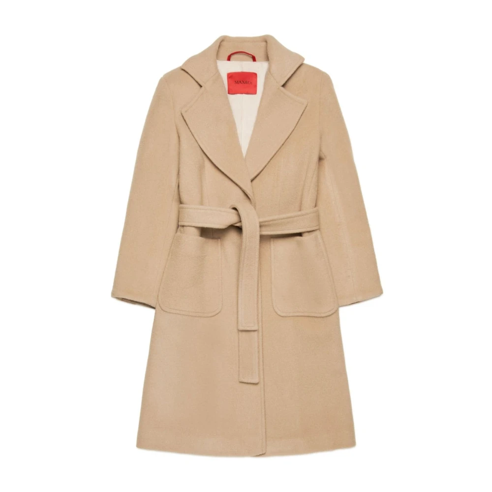 Max & Co Beige ullkappa med bälte Beige, Flicka