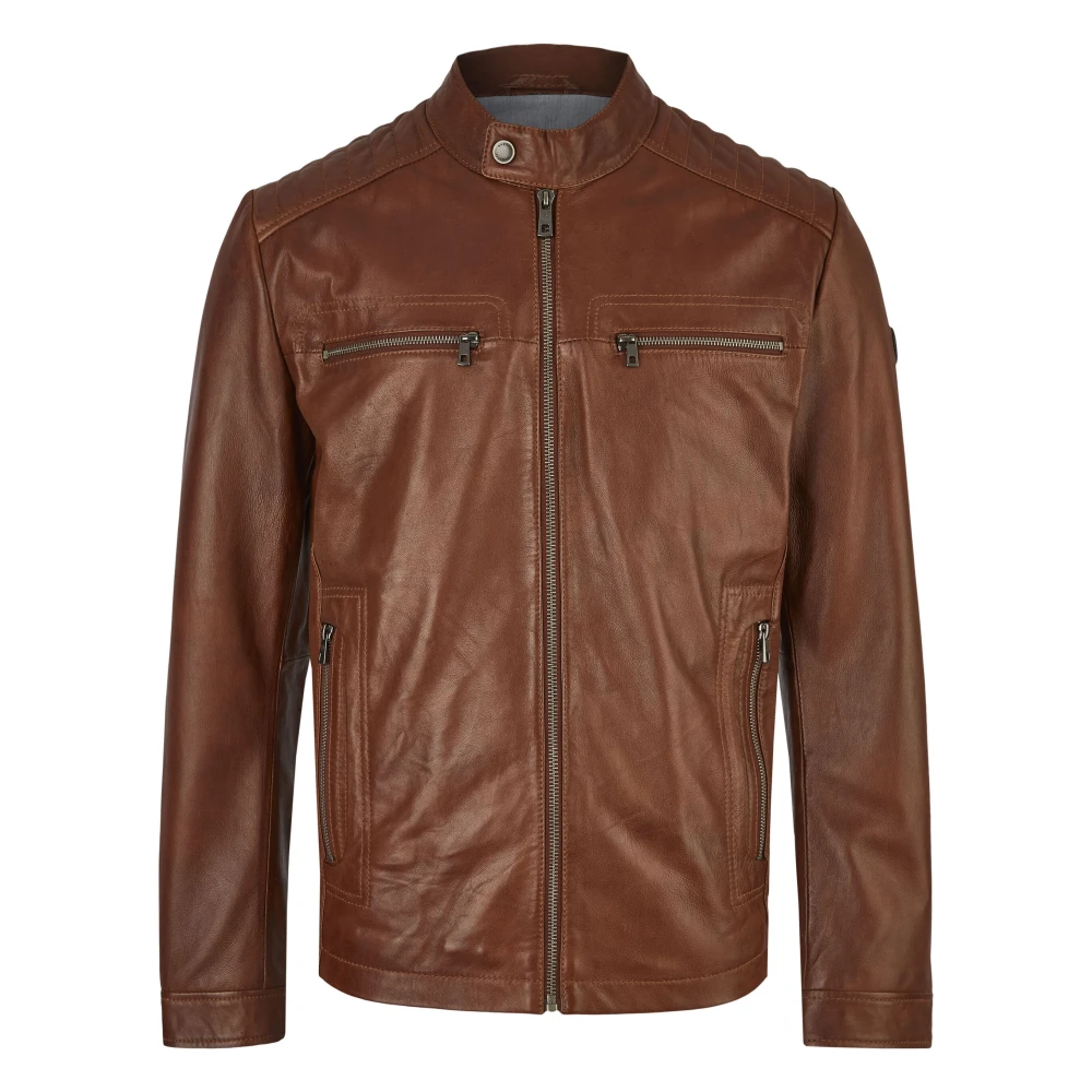 Bugatti Heren Leren Jas Bualberto Brown Heren