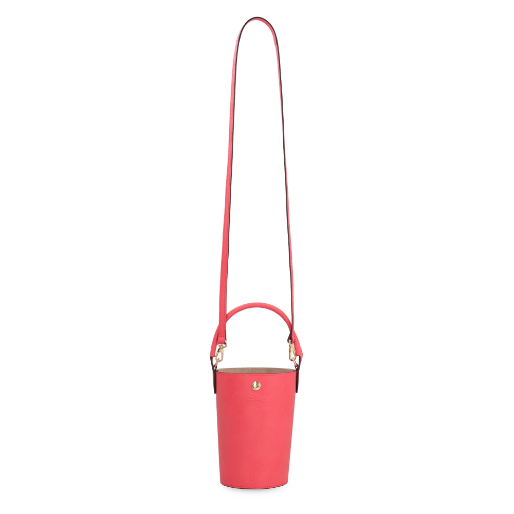 Longchamp Leren Bucket Bag met Snap Sluiting Red Dames
