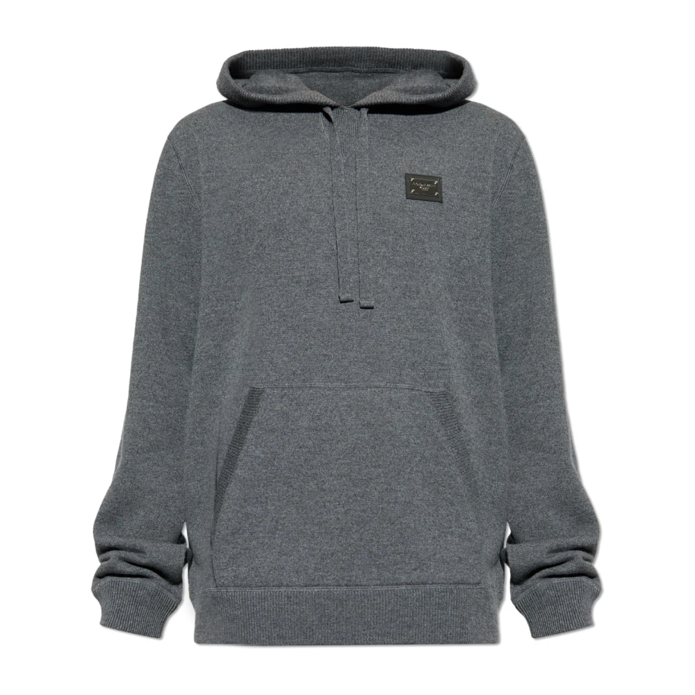Dolce & Gabbana Men's Gray Wool Hoodie Jumper - Hoodies - M - Sweatshirts & Hoodies