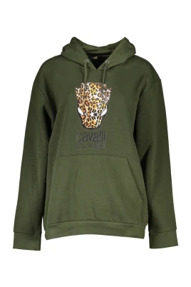 Grön hoodie med logotyptryck
