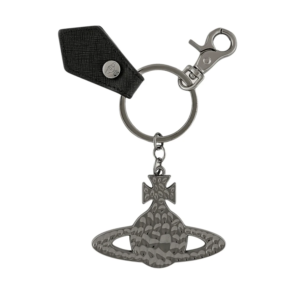 Vivienne Westwood Zilveren Gehamerde Orb Sleutelhanger Gray Unisex