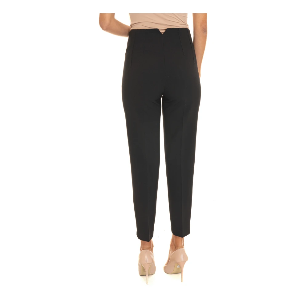 Liu Jo Hoge taille broek met rits Black Dames