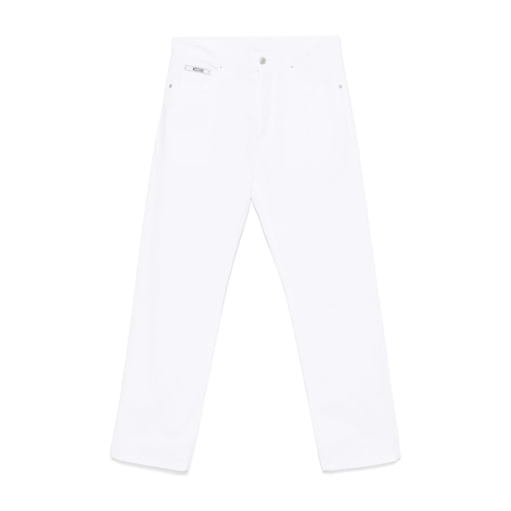 Moschino Witte Knoopsluiting Jeans White Heren