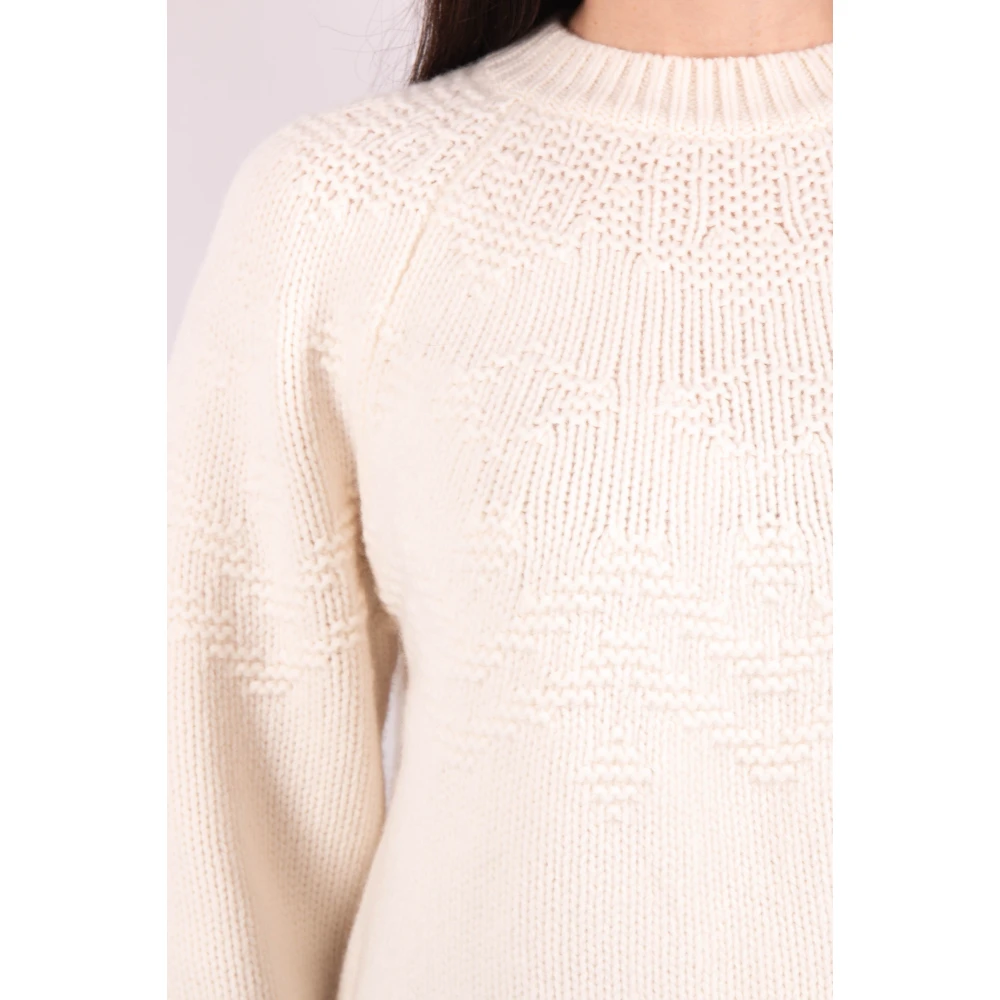 Vince Fair Isle Wol Raglan Trui White Dames