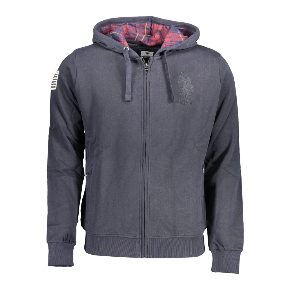 U.s. Polo Assn. Men's Blue Zip-Throughs, 2XL, Hooded Zip Sweatshirt With Embroidery