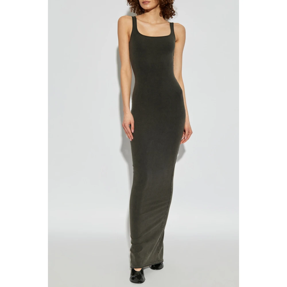 Entire Studios Jurk Square Neck Maxi Gray Dames