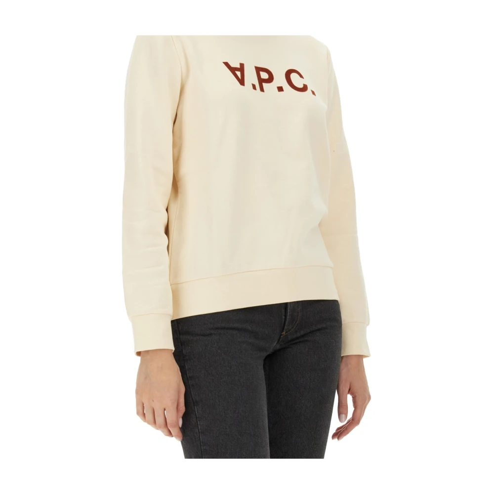 A.p.c. Klassieke 'Live' Sweatshirt Beige Dames