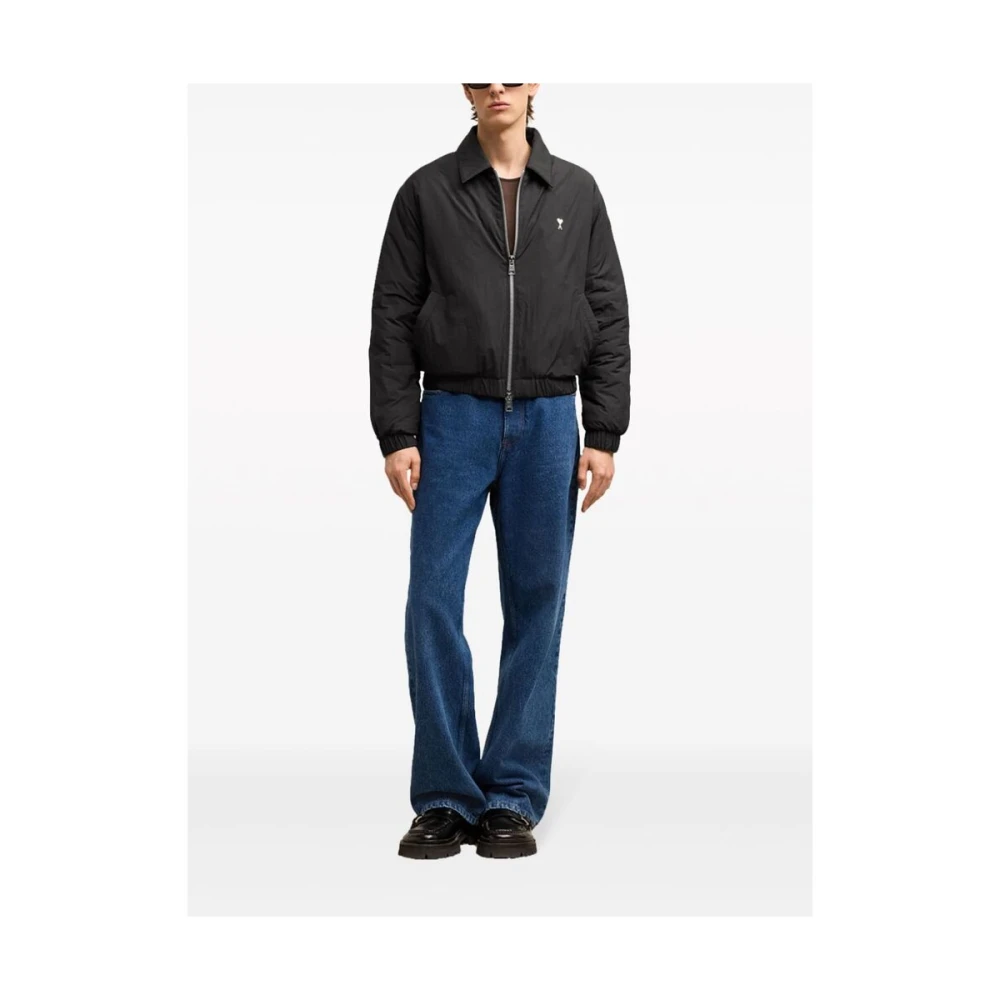 Ami Paris Zip-Up Jas met Logo Black Heren