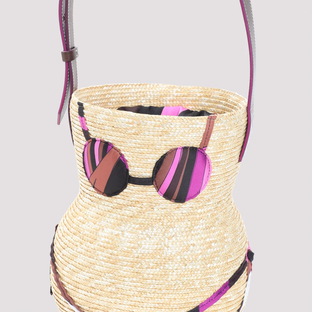 EMILIO PUCCI Naturale Fuxia Marrone Schoudertas Beige Dames