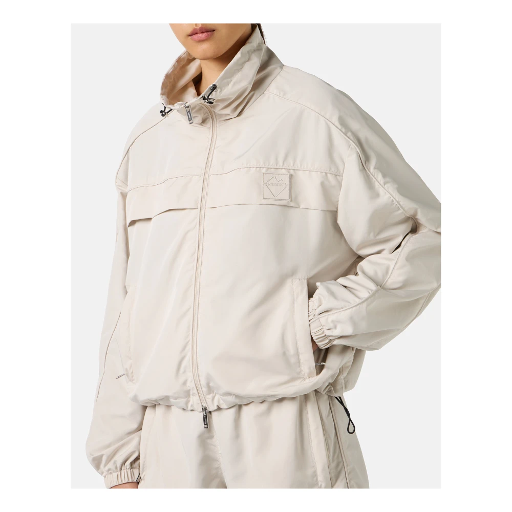 Iceberg Poederkleurige jas in actief nylon met logo Beige Dames