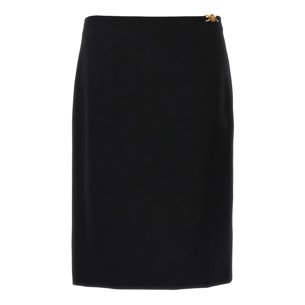 Versace Svart Ullmix Midi-Kjol