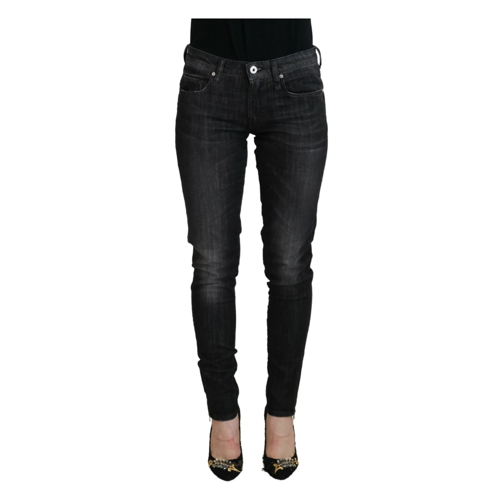 Fiorucci Zwarte Skinny Jeans met Lage Taille Black Dames